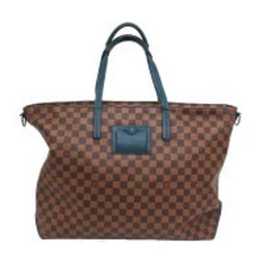 Louis Vuitton Cabas Damier Challenge Shoulder Tote Bag Canvas Leather Brown